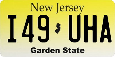 NJ license plate I49UHA