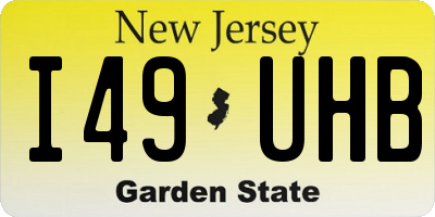 NJ license plate I49UHB