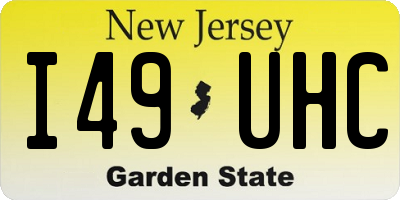 NJ license plate I49UHC