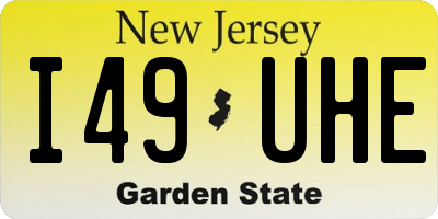 NJ license plate I49UHE