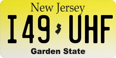 NJ license plate I49UHF