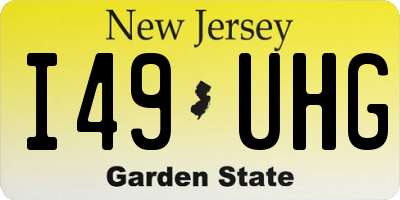 NJ license plate I49UHG