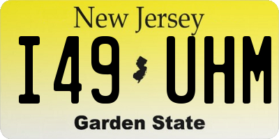 NJ license plate I49UHM