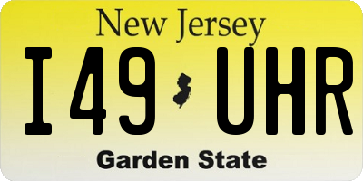 NJ license plate I49UHR