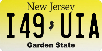 NJ license plate I49UIA