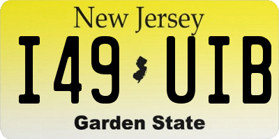 NJ license plate I49UIB