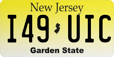 NJ license plate I49UIC