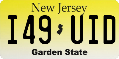 NJ license plate I49UID