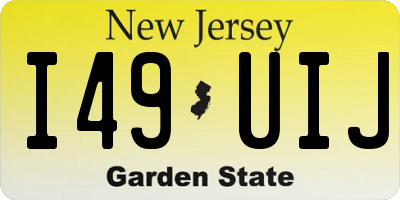 NJ license plate I49UIJ