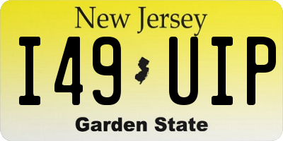 NJ license plate I49UIP