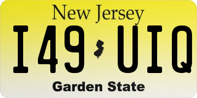 NJ license plate I49UIQ