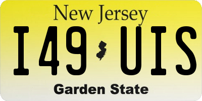 NJ license plate I49UIS