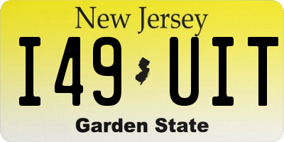NJ license plate I49UIT