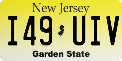 NJ license plate I49UIV