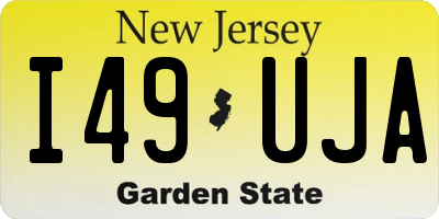 NJ license plate I49UJA