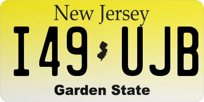 NJ license plate I49UJB