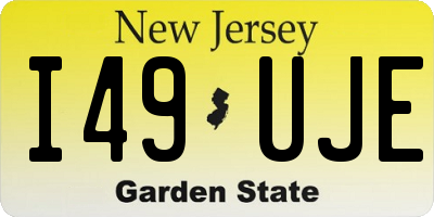 NJ license plate I49UJE