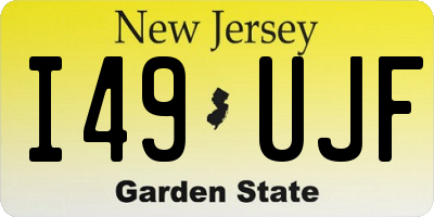 NJ license plate I49UJF