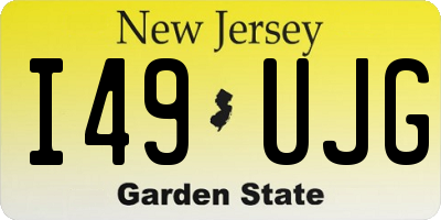 NJ license plate I49UJG