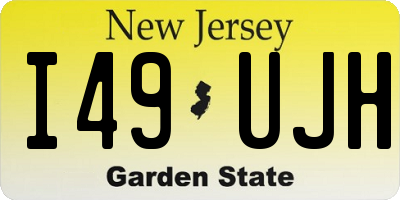 NJ license plate I49UJH