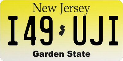 NJ license plate I49UJI