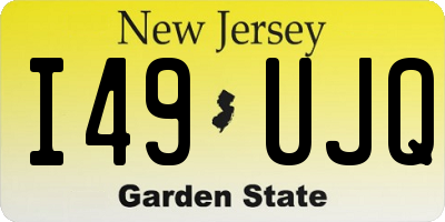 NJ license plate I49UJQ