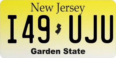 NJ license plate I49UJU