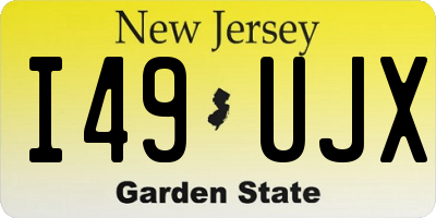 NJ license plate I49UJX