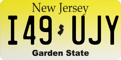 NJ license plate I49UJY