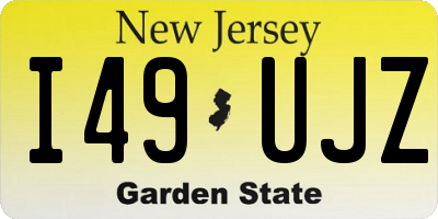 NJ license plate I49UJZ