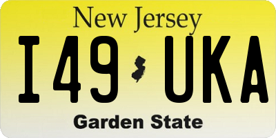 NJ license plate I49UKA