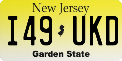 NJ license plate I49UKD