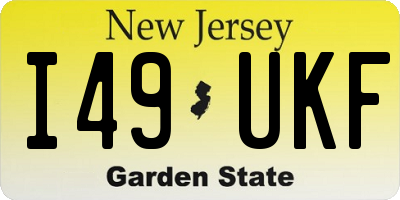 NJ license plate I49UKF