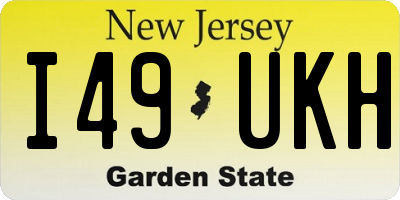 NJ license plate I49UKH
