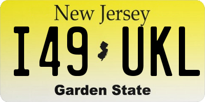 NJ license plate I49UKL