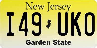 NJ license plate I49UKO