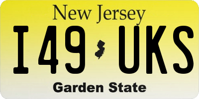 NJ license plate I49UKS