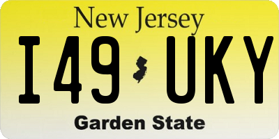 NJ license plate I49UKY
