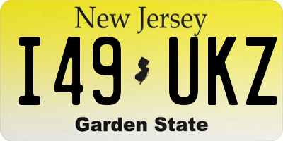 NJ license plate I49UKZ