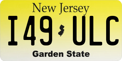 NJ license plate I49ULC