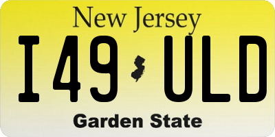 NJ license plate I49ULD