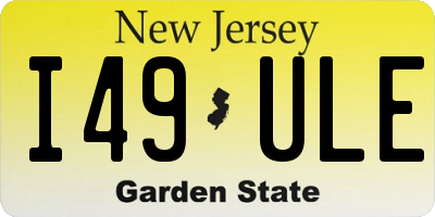NJ license plate I49ULE