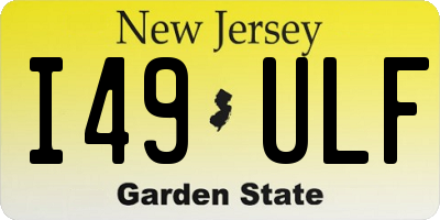 NJ license plate I49ULF