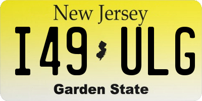 NJ license plate I49ULG