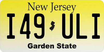 NJ license plate I49ULI