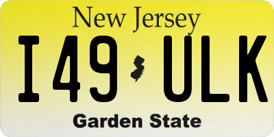 NJ license plate I49ULK