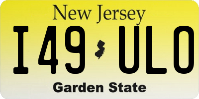 NJ license plate I49ULO