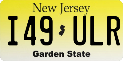 NJ license plate I49ULR