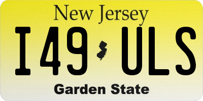 NJ license plate I49ULS
