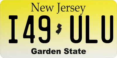 NJ license plate I49ULU